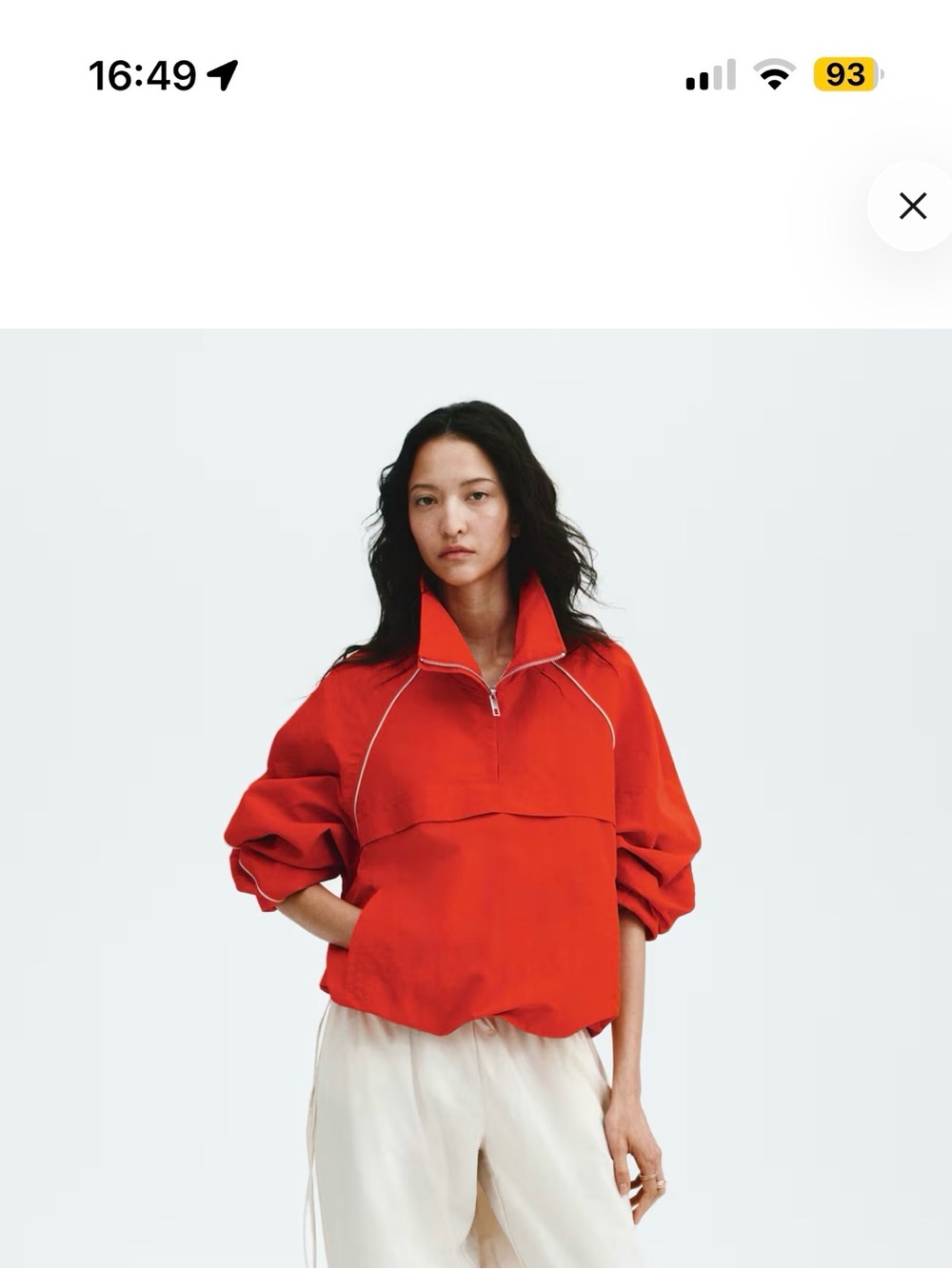 H&M Red Half-Zip Pullover Sweatshirt